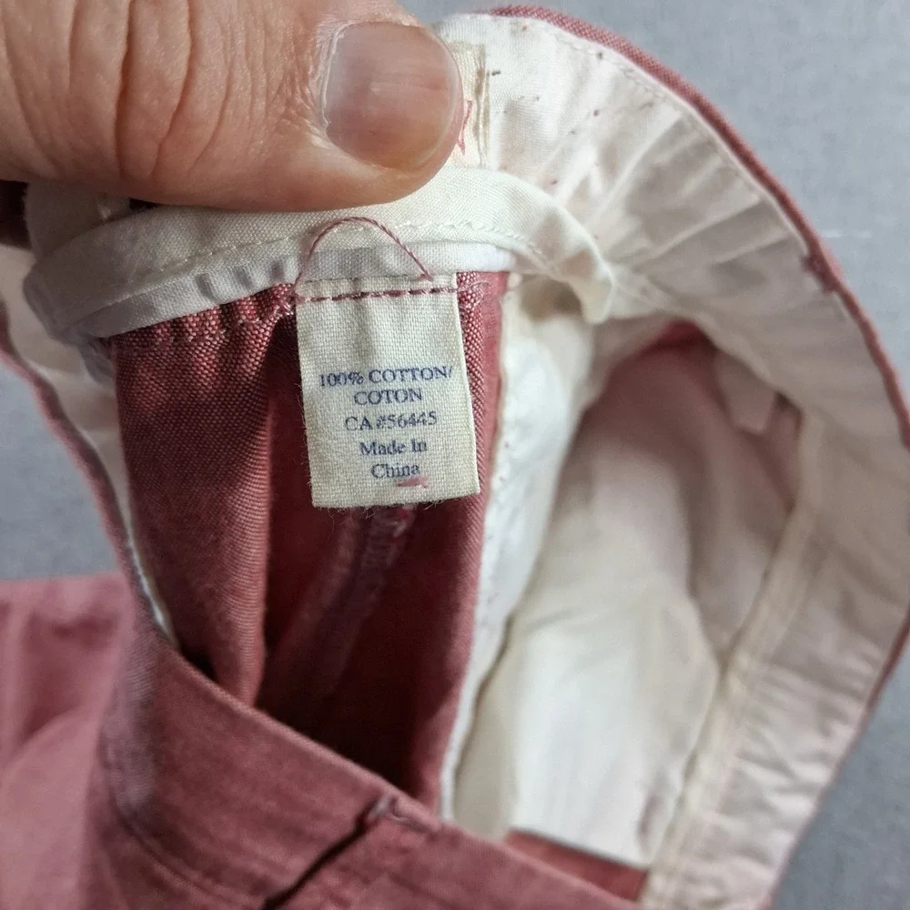 J. Crew Chino Shorts 40 Red Salmon Classic Fit Cotton Flat Front Lightweight